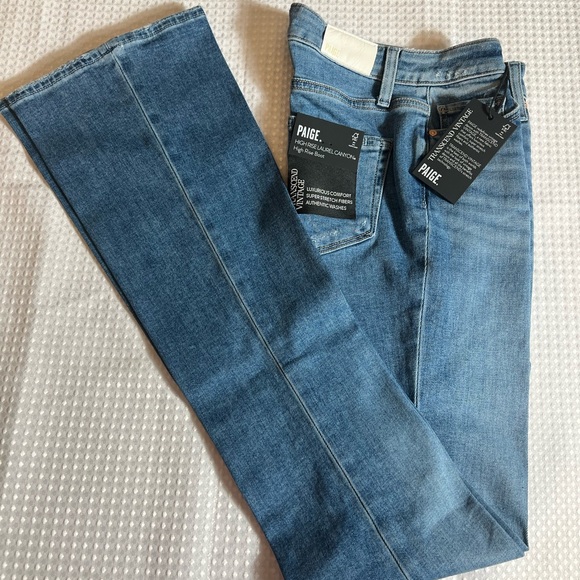 PAIGE High Rise Bootcut Jeans Transcend Vintage Stretch Medium Wash Blue Women - Picture 2 of 10